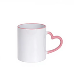 11oz Ceramic Mugs Sublimation Mug Blank for Tea Milk Water Colorful Heart Handle High Temperature Resistant Modern Simple Design