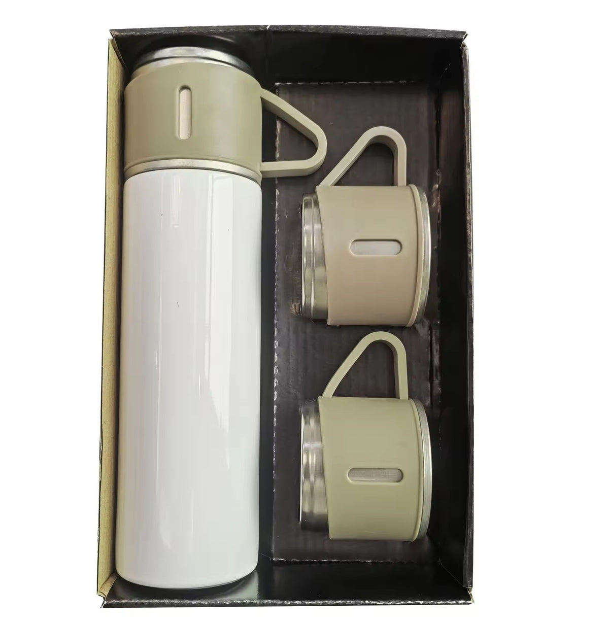 New Heat Transfer Deluxe Bullet 304 Stainless Steel Thermos Cup Sublimation Blank Coated Water Cup Gift Set With Gift Box