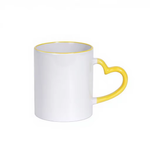 11oz Ceramic Mugs Sublimation Mug Blank for Tea Milk Water Colorful Heart Handle High Temperature Resistant Modern Simple Design