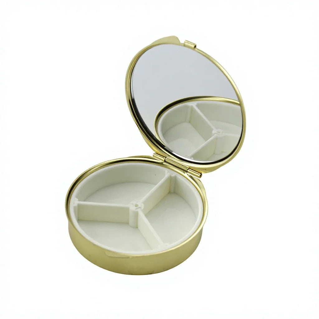 Sublimation Silver Mirror Metal Detachable Pillbox