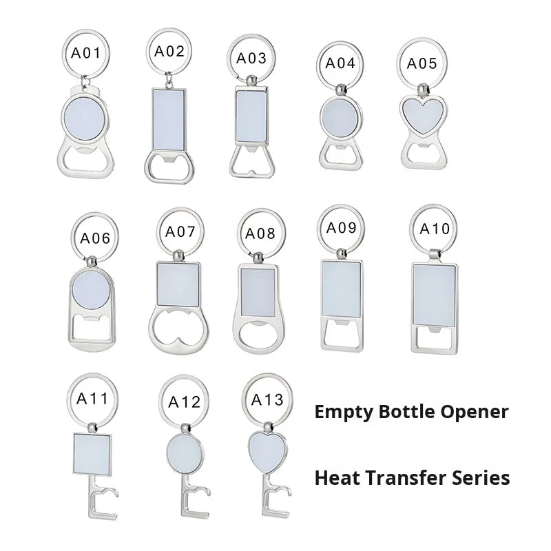 Sublimation Zinc Alloy Eco-friendly Southeast Asia Style Bottle Opener Keychain Pendant for Laser Engraving Corkscrews