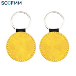 SCCFMM Sublimation PU Leather Keychain Modern Minimalist Style Edge-Wrapped Hotel Number Keyring Gift DIY Logo Print Custom