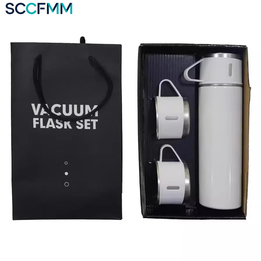 New Heat Transfer Deluxe Bullet 304 Stainless Steel Thermos Cup Sublimation Blank Coated Water Cup Gift Set With Gift Box