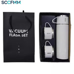 New Heat Transfer Deluxe Bullet 304 Stainless Steel Thermos Cup Sublimation Blank Coated Water Cup Gift Set With Gift Box