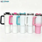 Sccfmm 40oz Sublimation-coated Water Bottle Stainless Steel Vacuum Insulated Car Cup Heat Transfer Print Blank Thermal Tumblers