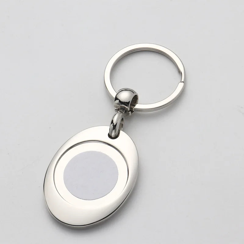 Personalized Metal Pendant Keyring Universal Shopping Trolley Cart Keychain Sublimation Blanks Key Token Graduation Gift