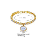 Heat Transfer Zinc Alloy Bracelet with Round Pendant Fashion Roman Style Charm Memorial Customize Personalized Gifts for Women