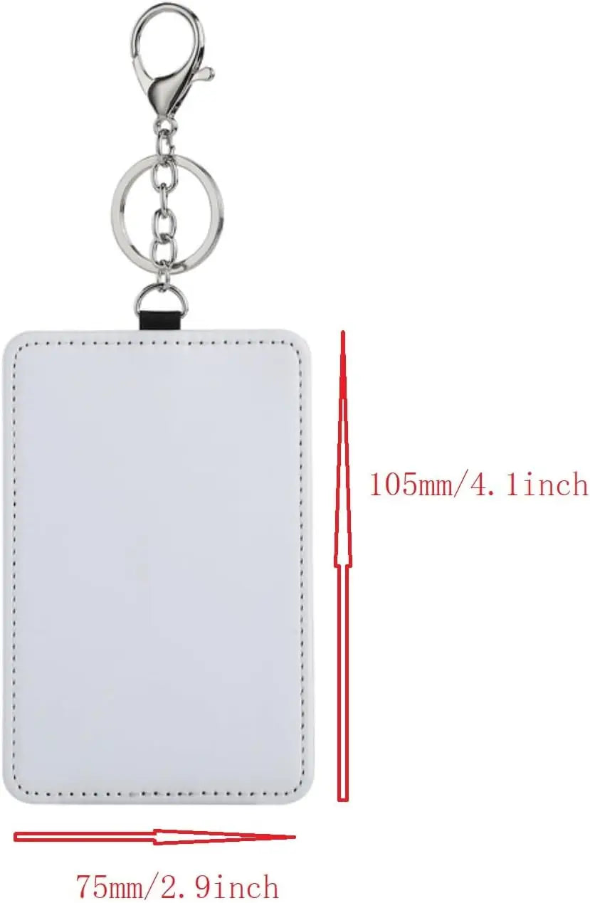 20 Pcs Sublimation Blank PU Leather Card & ID Badge Holders Portable Heat Transfer Printable for Office & Transportation Use