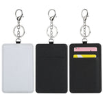 20 Pcs Sublimation Blank PU Leather Card & ID Badge Holders Portable Heat Transfer Printable for Office & Transportation Use