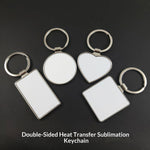 SCCFMM Metal Keychain Double-Sided Sublimation Keychains Custom Keyring for Thermal Transfer Print Anniversary Valentine Gift
