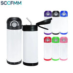 SCCFMM 350ml Student Water Cup Stainless Steel Pop-Up Cup Sublimation Vacuum Insulated Thermal Bottle for DIY Logo Business Gift