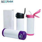 SCCFMM 350ml Student Water Cup Stainless Steel Pop-Up Cup Sublimation Vacuum Insulated Thermal Bottle for DIY Logo Business Gift