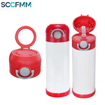 SCCFMM 350ml Student Water Cup Stainless Steel Pop-Up Cup Sublimation Vacuum Insulated Thermal Bottle for DIY Logo Business Gift