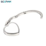 SCCFMM Sublimation Blank Heart Shape Metal Purse Hooks Handbag Hangers Portable and Foldable Custom Unique Bag Hook DIY Print