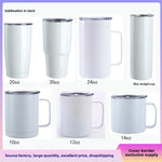 304 Stainless Steel Double-Vacuum Water Cup With Handle Sublimation Mug