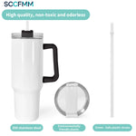 SCCFMM Thermal Sublimation 40oz Skinny Tumbler Sports Cup Colorful Handle Stainless Steel Car Water Bottle Travel Sippy Bottle
