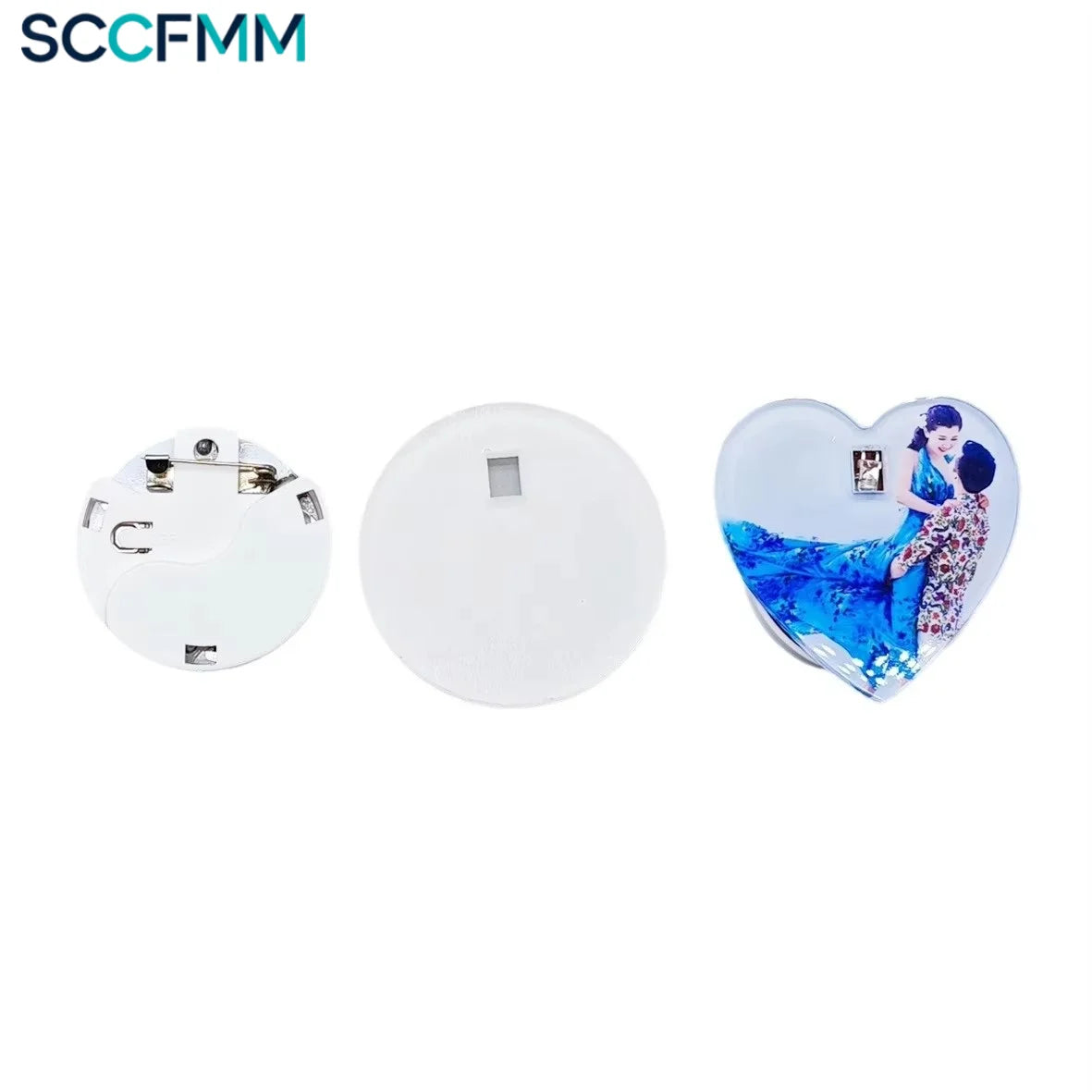 SCCFMM Sublimation Acrylic Lapel Badges Heat Transfer Led Pin Brooch Glowing Custom Parties Birthdays Graduation Wedding Gift