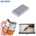 SCCFMM 10pcs Sublimation Blank Metal Cigarette Case with 2 Aluminium Parts Metal Case for DIY Heat Transfer Print Logo Image Print