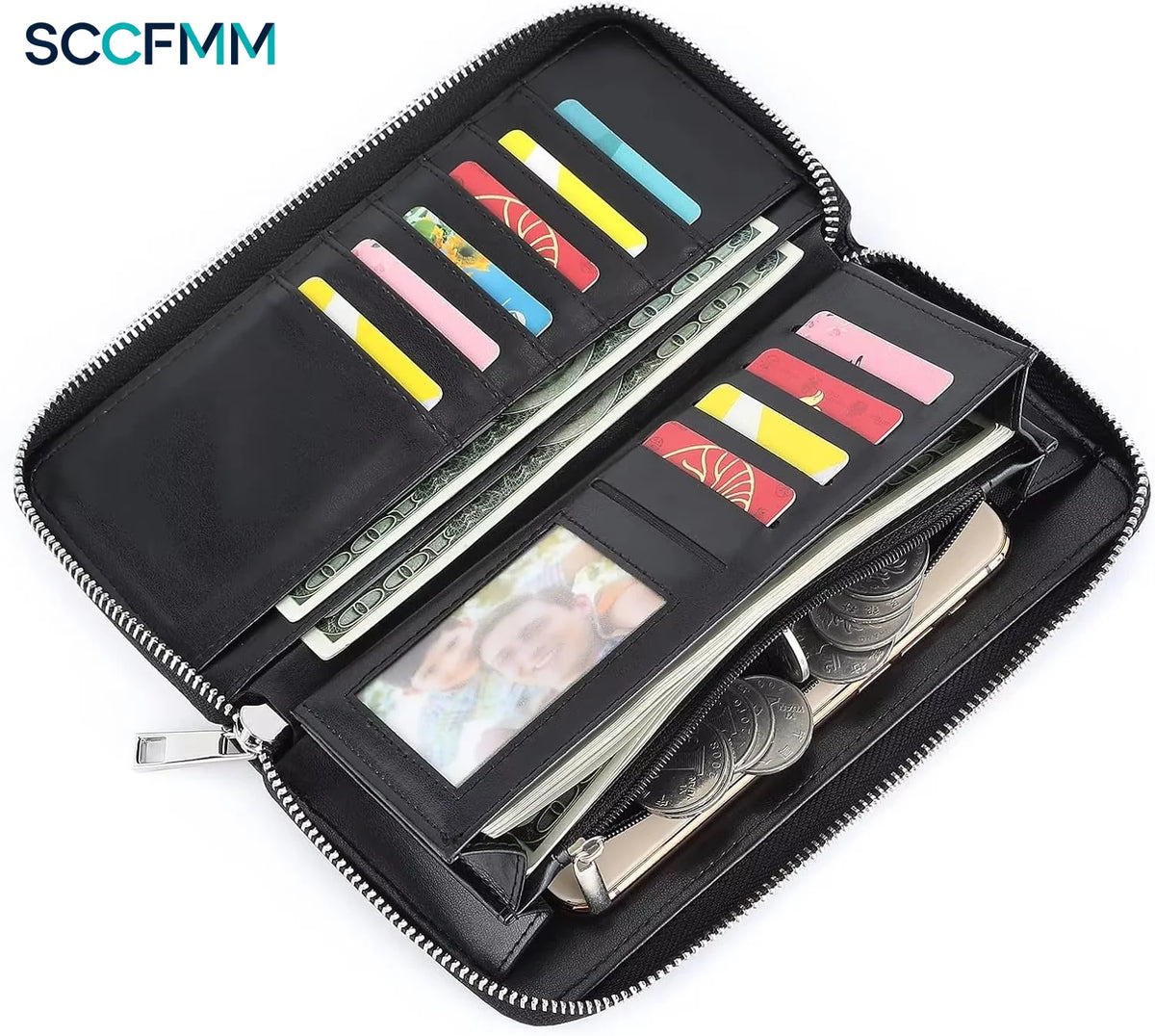 5pcs Sublimation Blank Fashion Women Zip Around Long Wallet Pu Leather Phone Clutch Travel Card Holder Purse For Women Girl Gift