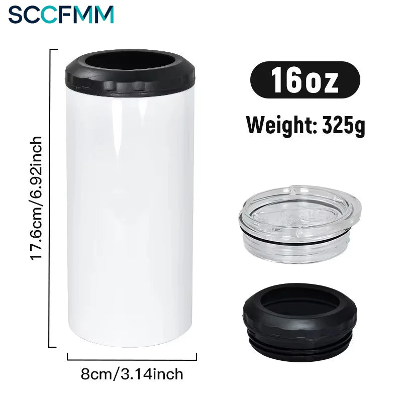 SCCFMM 4-in-1 Stainless Steel Vacuum Insulation Gift Cup Sublimation Coating Modern Minimalist Design 6-12 Hours Thermal