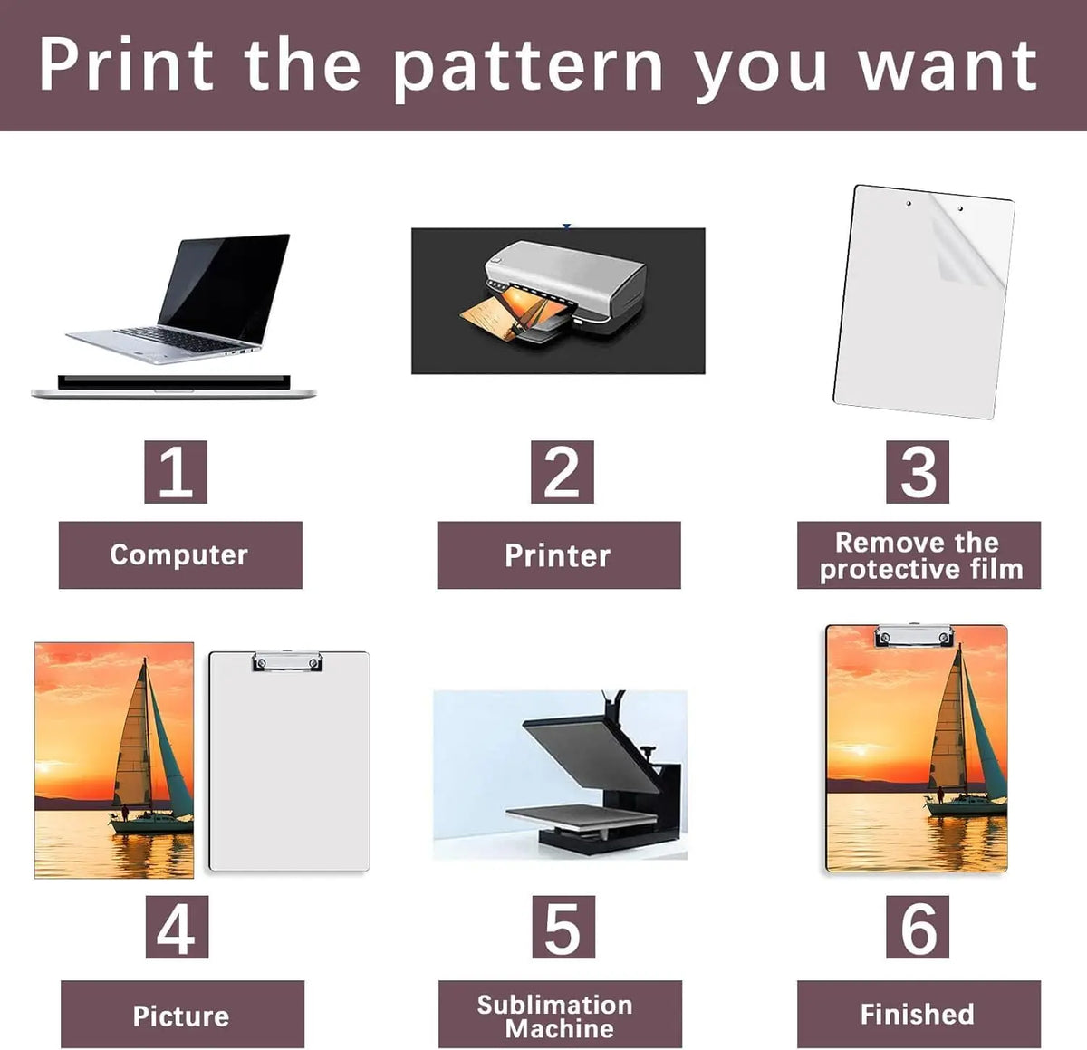 SCCFMM 5pcs Sublimation Clipboard MDF A5 Size DIY Heat Transfer Print Teacher Blanks for Office Products DIY Handmade Craft