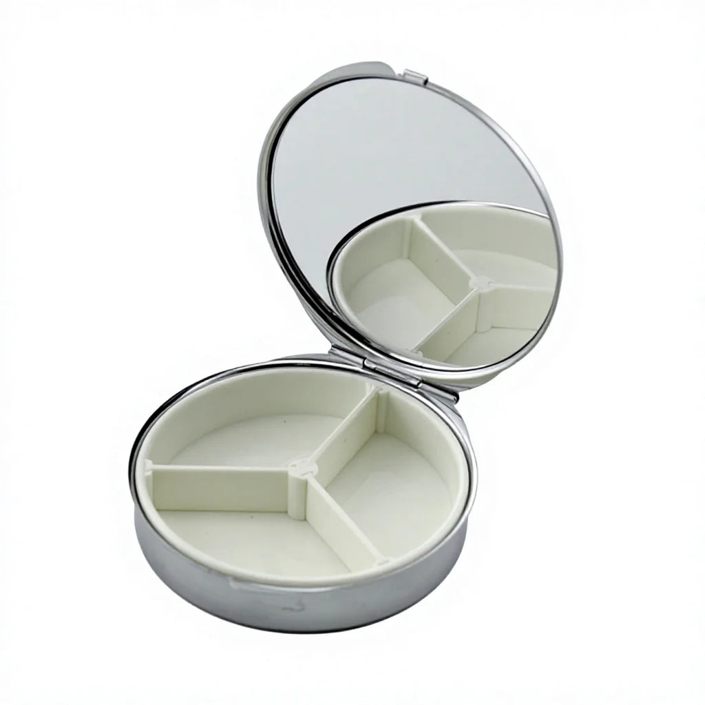 Sublimation Silver Mirror Metal Detachable Pillbox