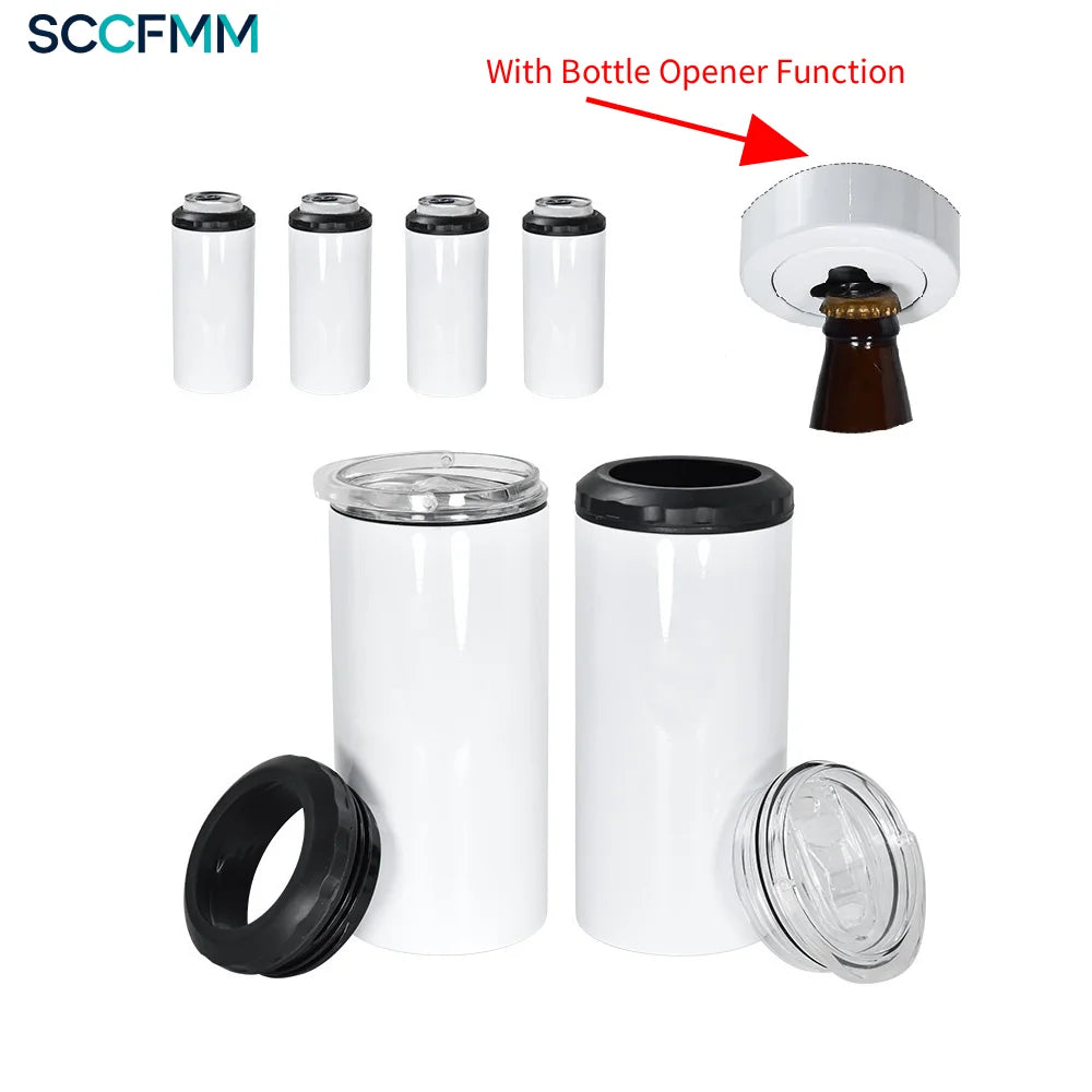 SCCFMM 4-in-1 Stainless Steel Vacuum Insulation Gift Cup Sublimation Coating Modern Minimalist Design 6-12 Hours Thermal