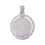 Sublimation Double-sided Rotating Pendant Heat-transfer Print Image Rhinestones High-end Feel Necklace for Birthday Gift