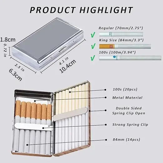 SCCFMM 10pcs Sublimation Blank Metal Cigarette Case with 2 Aluminium Parts Metal Case for DIY Heat Transfer Print Logo Image Print