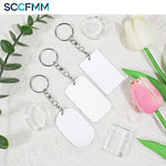 Sublimation Keychain White Aluminum Keychain DIY Double-Sided DIY Craft Keyring for Heat Transfer PrintCustom Promotional Gifts