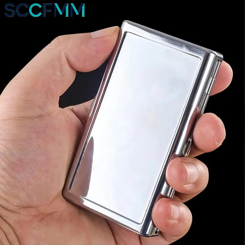 SCCFMM 10pcs Sublimation Blank Metal Cigarette Case with 2 Aluminium Parts Metal Case for DIY Heat Transfer Print Logo Image Print