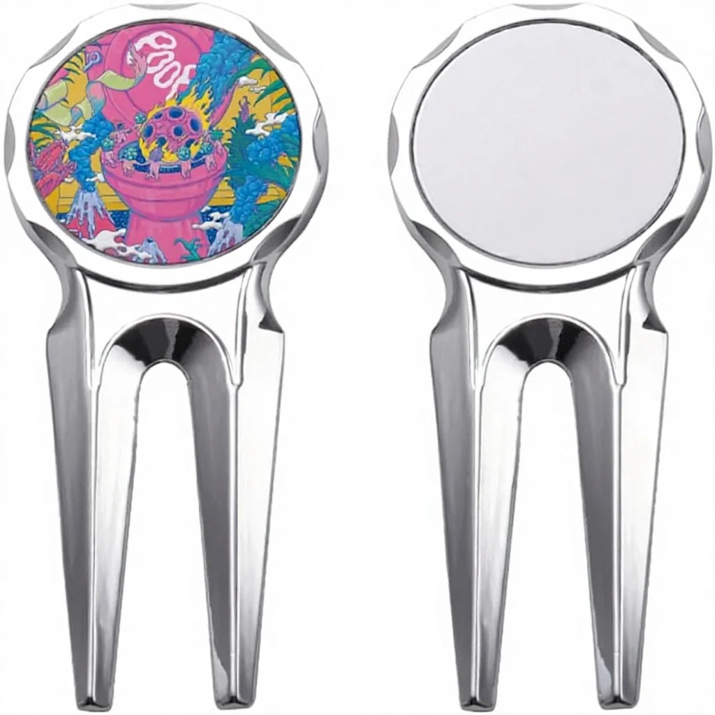 30pieces Sublimation Blank Golf Fork Divot Repair Tool Divot Tool And Ball Marker Gift Ideas Golf Fork Multitool For Men Golfers