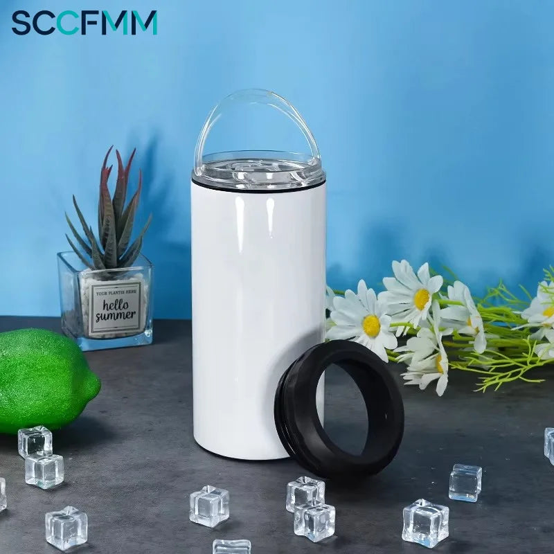 SCCFMM 4-in-1 Stainless Steel Vacuum Insulation Gift Cup Sublimation Coating Modern Minimalist Design 6-12 Hours Thermal