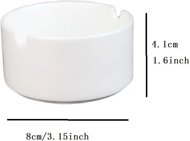4pcs Sublimation White Ceramic Ashtrays for Cigarettes Heat Transfer Print Round Ceramic Holder for Smokers Home Office Desktop