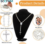 SCCFMM Custom Creative Gift Sublimation Rosary Beads Cross Necklace Border Pendants Necklace Jewelry Gifts for DIY Print Photo