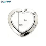 SCCFMM Sublimation Blank Heart Shape Metal Purse Hooks Handbag Hangers Portable and Foldable Custom Unique Bag Hook DIY Print