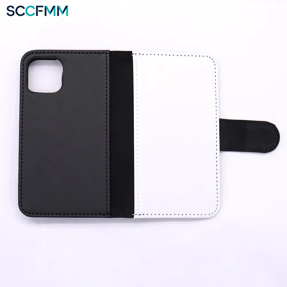 SCCFMM Mini PU Leather Phone Case for iPhone 13 - Sublimation Phone Cover with Card Slots - Protective Sleeve for DIY Printing