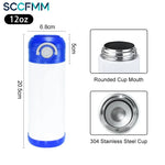 SCCFMM 350ml Student Water Cup Stainless Steel Pop-Up Cup Sublimation Vacuum Insulated Thermal Bottle for DIY Logo Business Gift