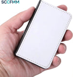 SCCFMM 12pcs Sublimation Business Card Holder PU Leather Name Card Case Pocket Heat Transfer Blank Wallet Coin Purse Card Holder Case