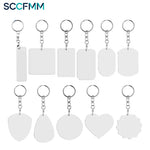Sublimation Keychain White Aluminum Keychain DIY Double-Sided DIY Craft Keyring for Heat Transfer PrintCustom Promotional Gifts