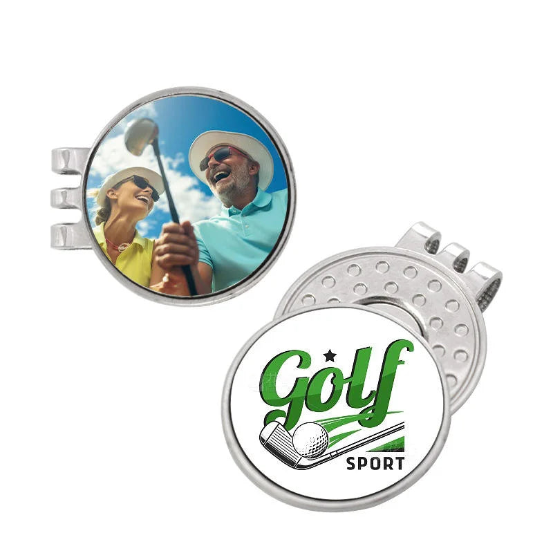 30pcs Sublimation Blank Golf Ball Markers Hat Clips Golfs Cap Clip Removable Attaches Easily to Golf Caps for DIY Transfer Print
