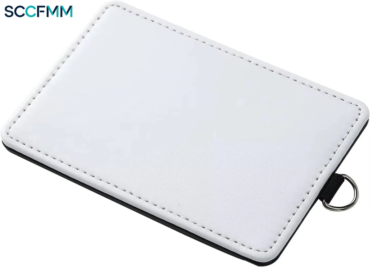 SCCFMM 20 Pcs PU Leather ID Badge Holder Sublimation Blanks ID Card Holders for Coach Office Employees Students for Heat Transfer Print