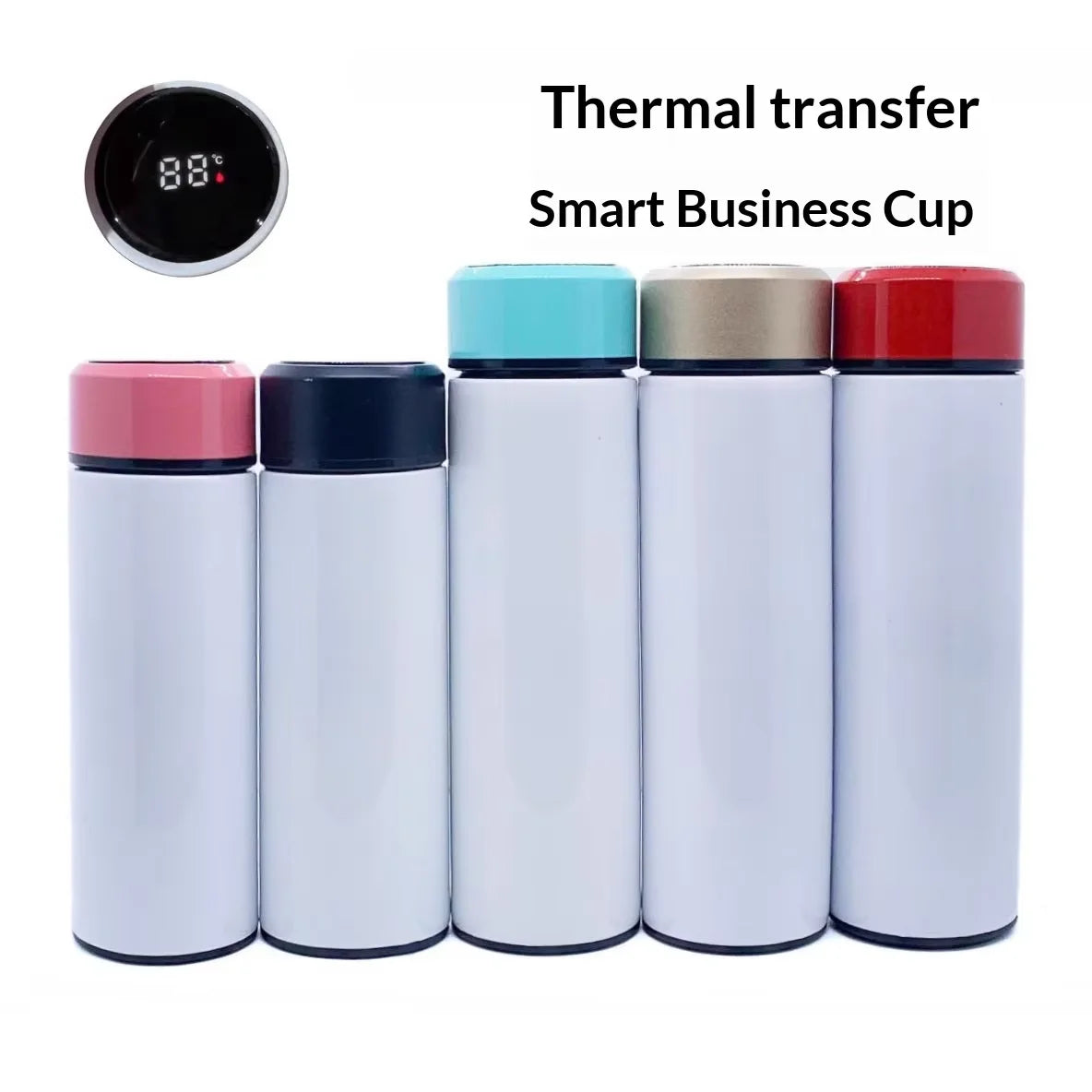 Sublimation Blanks Temperature Display Vacuum Insulated Sports Bottle Cup Custom Logo Stainless Steel Metal Smart Water Bottle