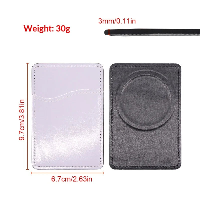 Magnetic Card Holder Coin Purse for Phone Back - Sublimation Blank Card Holders, PVC Unisex Case for Heat-Transfer Print Logo Image