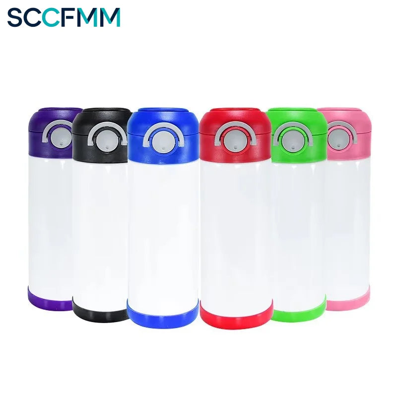 SCCFMM 350ml Student Water Cup Stainless Steel Pop-Up Cup Sublimation Vacuum Insulated Thermal Bottle for DIY Logo Business Gift