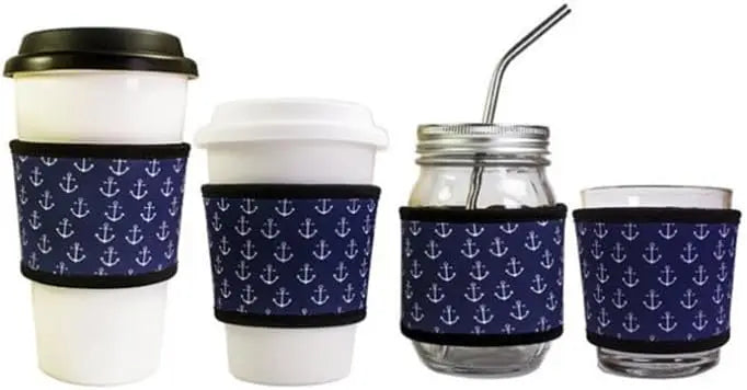 50pcs Sublimation Blank Neoprene Reusable Hot Coffee Cup Insulator Sleeves Neoprene Hot Coffee and Tea Cup Holder Sleeves