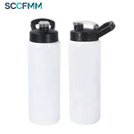 20oz/26oz Sublimation Water Bottle Stainless Steel Locking-Clip Flip-Top Straight-Drink Water Cup  for Heat Transfer Print