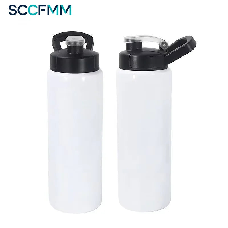 20oz/26oz Sublimation Water Bottle Stainless Steel Locking-Clip Flip-Top Straight-Drink Water Cup  for Heat Transfer Print