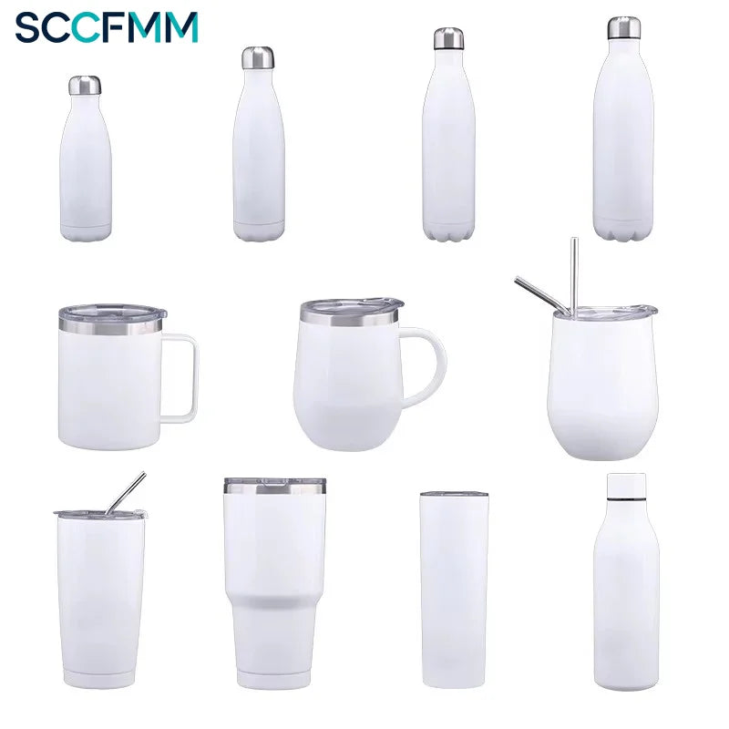 350ml/500ml Cola Shape Sports Cup Sublimation Blank Water Bottle Stainless Steel Drink Bottle&amp;Water Cup for Heat Transfer Print