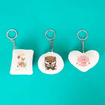 Sublimation Keychain Key Rings DIY Craft Velvet Pillow Keychains Double-sided Printing Cute Luggage Tags for Custom Funny Gifts